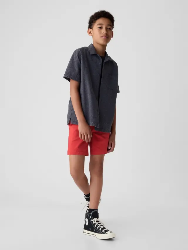 Κόκκινο Παιδικό Twill Easy Σορτς weathered red
