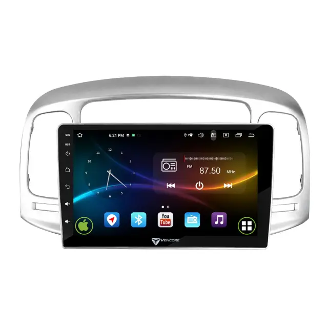 VenCore Οθόνη Multimedia Android 15 9" 9109A MTK6762 Octa-Core 2GB/32GB IPS με Πρόσοψη, CarPlay, Android Auto και Υποστήριξη Κάμερας Οπισθοπορείας AHD για Hyundai Accent 2006-2011 – Ασημί (3236-10007-0711S) 2