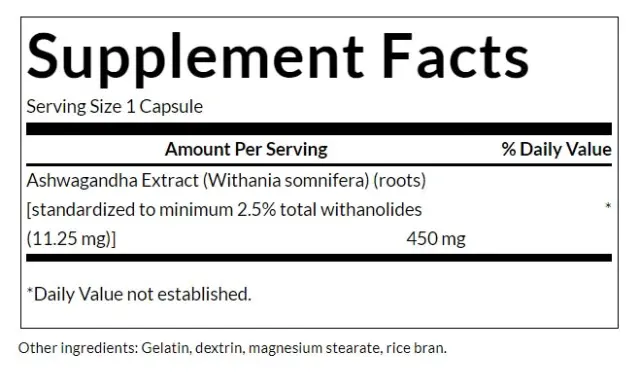 Swanson Ashwagandha Extract - Standardized 450 MG 2