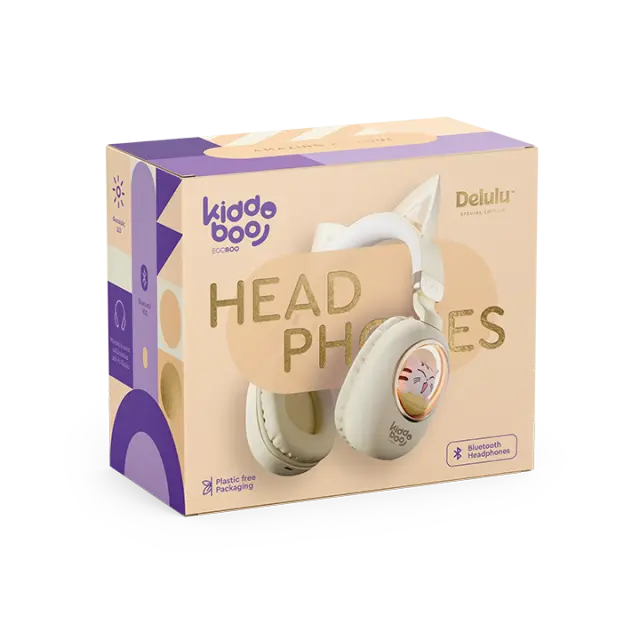 Kiddoboo Delulu Bluetooth Headphones Gold (KBKID5GLD) 3