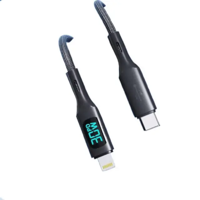 Moxom LED USB-C σε Lightning Καλώδιο 30W Μαύρο 1.5m (MX-CB166)