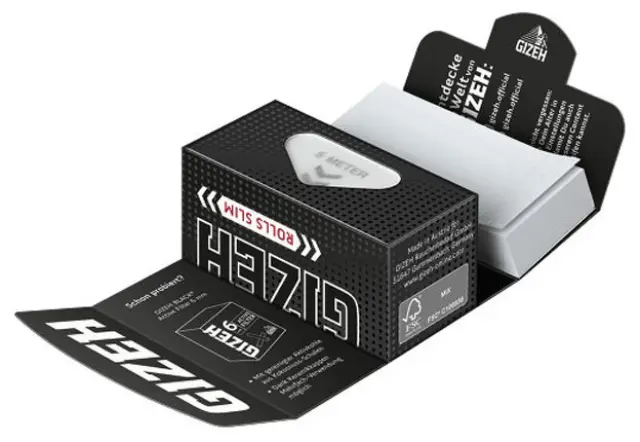 Gizeh Rolls Ρολό Extra Fine Black + Tips - 5 Μέτρα 2