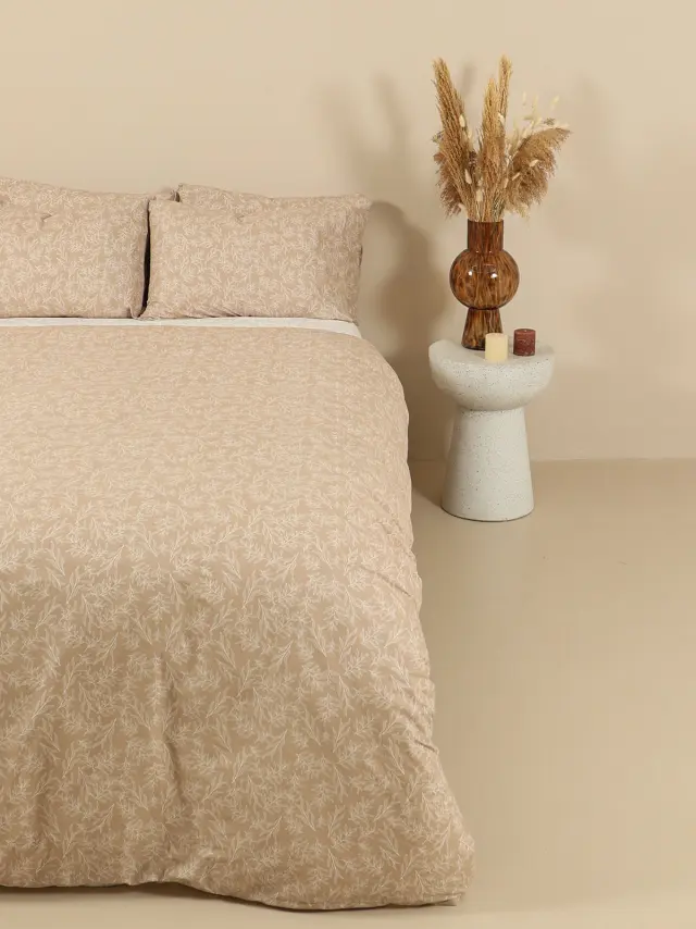 Σετ Σεντόνια Cotton Feelings 2052 Beige Μονό με λάστιχο(105x205+30) Sunshine 2