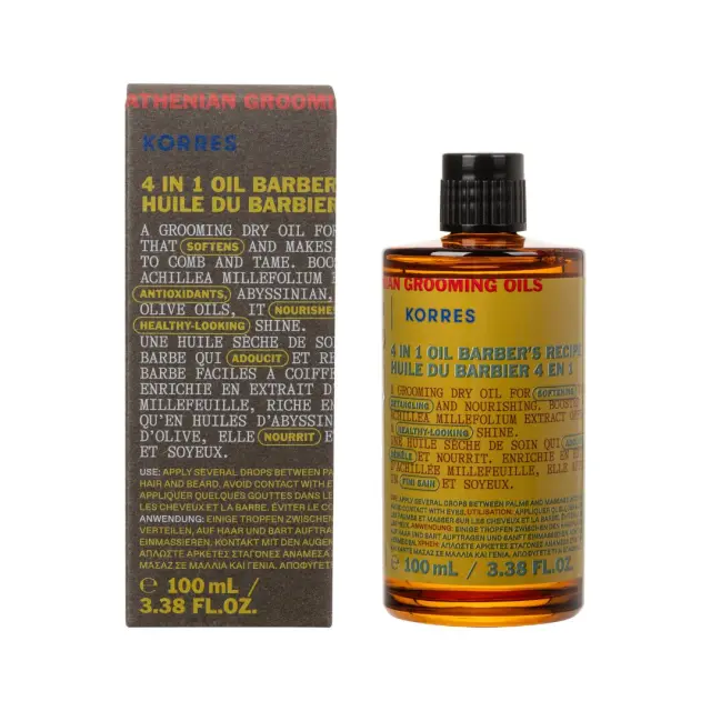 Korres Athenian Grooming Ξηρό Λάδι Ανδρικής Περιποίησης 4 σε 1 για Μαλλιά & Γένια 100ml 3