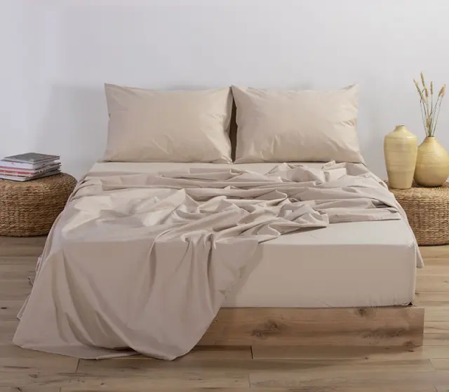 Σεντόνι Μεμονωμένο Με Λάστιχο Βαμβακερό Basic Beige Σε 5 Διαστάσεις Nef-Nef 140x200+30
