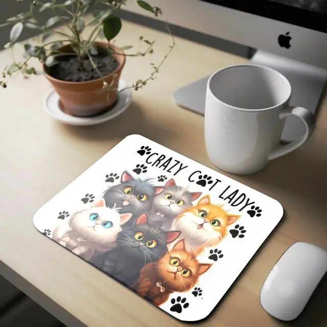 Mousepad crazy cat lady Διαστάσεις: 22cm(μήκος) x 18cm (ύψος) 2