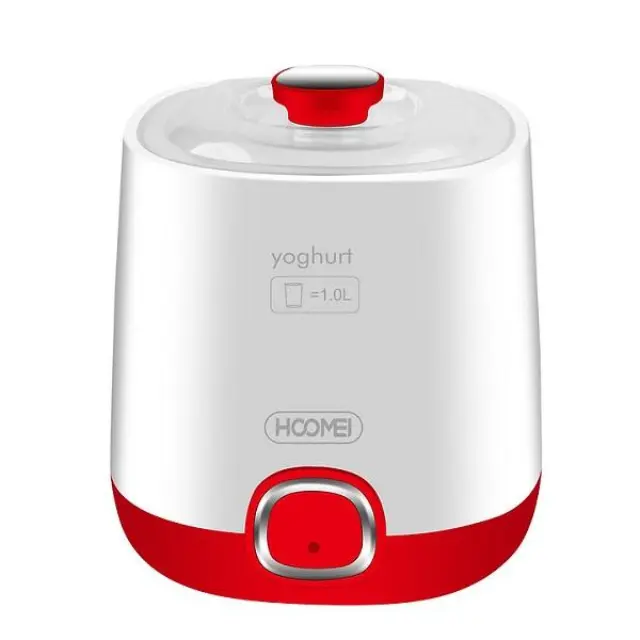 Γιαουρτομηχανή με Κάδο 1lt 20W Hoomei HM-6535 Λευκό/Κόκκινο