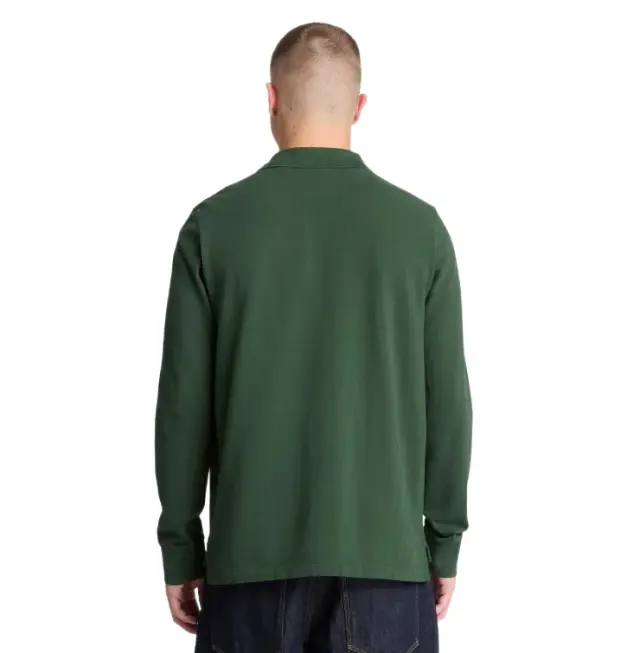 Timberland - Ανδρικό Μακρυμάνικο Polo Πικέ Millers River Ls TBC0YHBE-398 Πράσινο 2