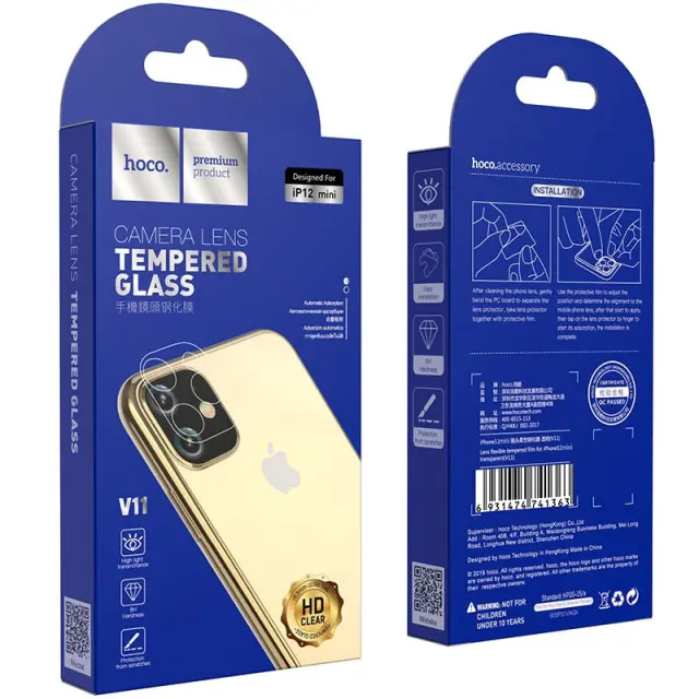 Tempered Glass Hoco V11 Film Protector Κάμερας για Apple iPhone 12 Mini Διάφανο 2