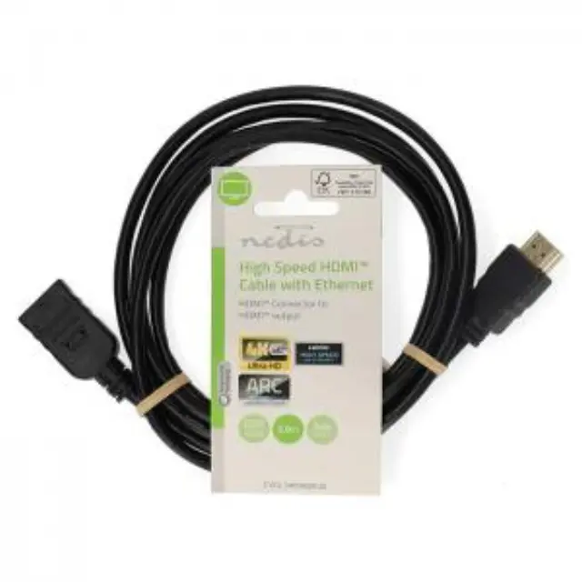 Καλώδιο προέκτασης High speed HDMI with Ethernet, HDMI αρσ. - HDMI θηλ., με επίχρυσες επαφές, 2.00m. 3