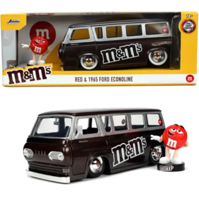Jada Toys M+M S - Red + 1965 Ford Econoline - 1:24