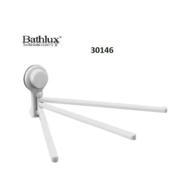 Bathlux 30146 Ράγα Μπάνιου Τριπλή Επιτοίχια με Βεντούζα Λευκή
