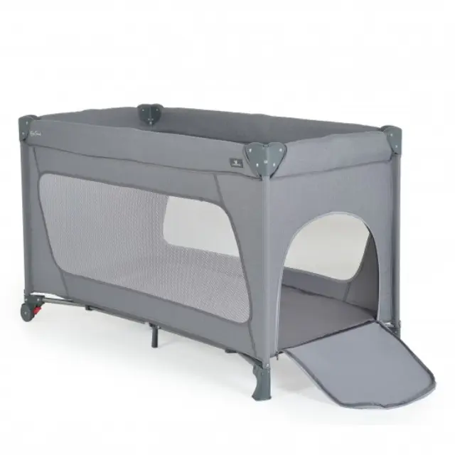 Cangaroo One Touch Παρκοκρέβατο με Στρώμα Γκρι 120x60cm Grey