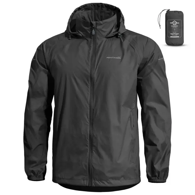 Pentagon Cloudburst Packable Man Rain Jacket-Μπουφάν για Τακτική-Καθημερινή Χρήση - 01-Black-Μαύρο