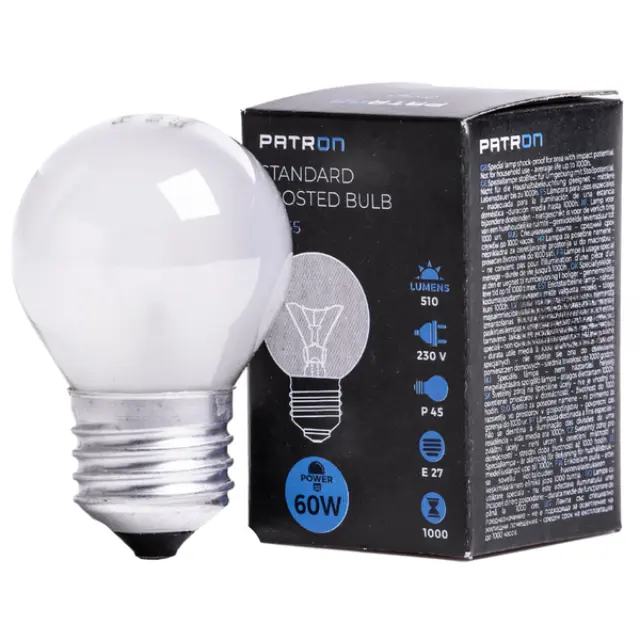 Incandescent Bulb E27 60W P45 230V FR