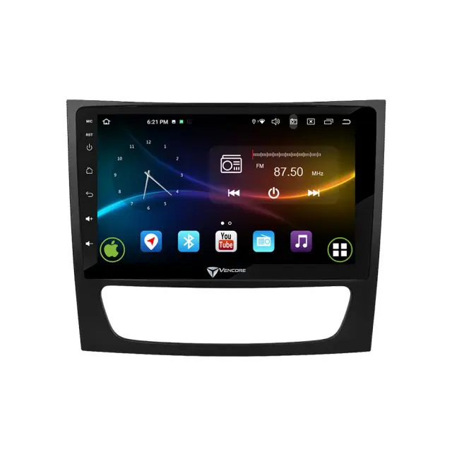 VenCore Οθόνη Multimedia Android 15 9" 9109A MTK6762 Octa-Core 2GB/32GB IPS με Πρόσοψη, CarPlay, Android Auto και Υποστήριξη Κάμερας Οπισθοπορείας AHD για Mercedes E Class W211 2002-2009 – Μαύρη (3236-10007-0760B) 2