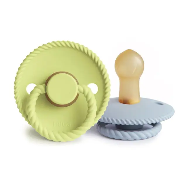 Σετ 2 Πιπίλες Latex FRIGG Rope Green Tea/Powder Blue 0-6 Μηνών Baby Oliver