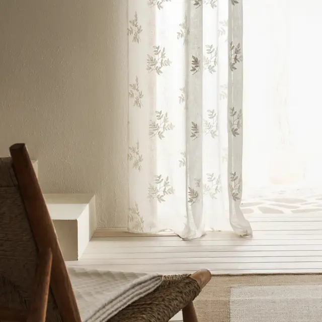 Κουρτίνα με Τρουκς Gofis Home Leaf 10-04-532-11/05 Offwhite AW24 140x280