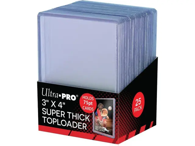 UP - 3" x 4" Thick 75PT Toploader (25 Pieces)