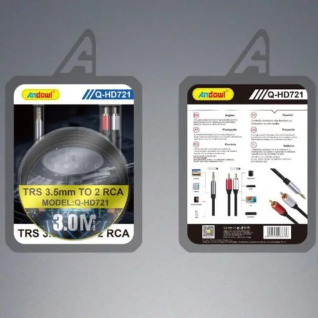 Andowl 3m Καλώδιο 3.5mm Αρσενικό σε 2 RCA Αρσενικό Q-HD721 2