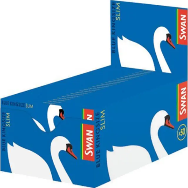SWAN Χαρτάκια Μπλε King Size Slim 50τεμ. 2