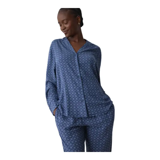 Triumph Γυναικεία Πυτζάμα Boyfriend Fit PW 03, Χρώμα Sea Blue Light Combination 3