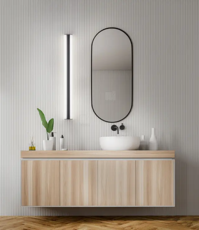 LOOM Φωτιστικό Τοίχου & Οροφής Μπάνιου IP44 LED 24W Μαύρο Ματ 3000K–4000K 3