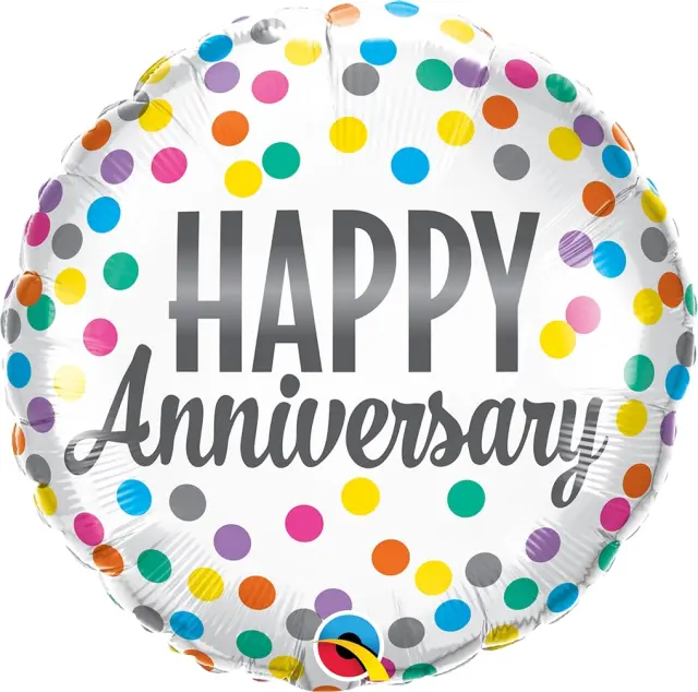 Μπαλόνι Φοιλ 18 Happy Anniversary Confetti Dots / 45 εκ