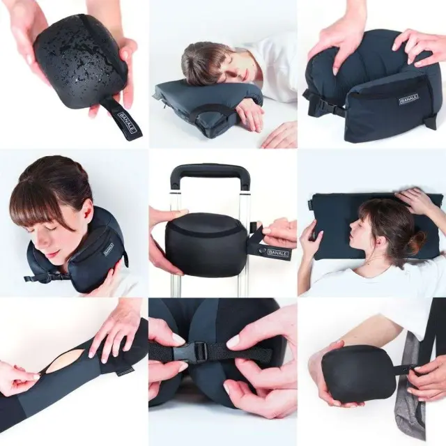 Μαξιλαράκι ταξιδίου Omni Pillow με αφρό μνήμης σε γκρι χρώμα 3 σε 1 2