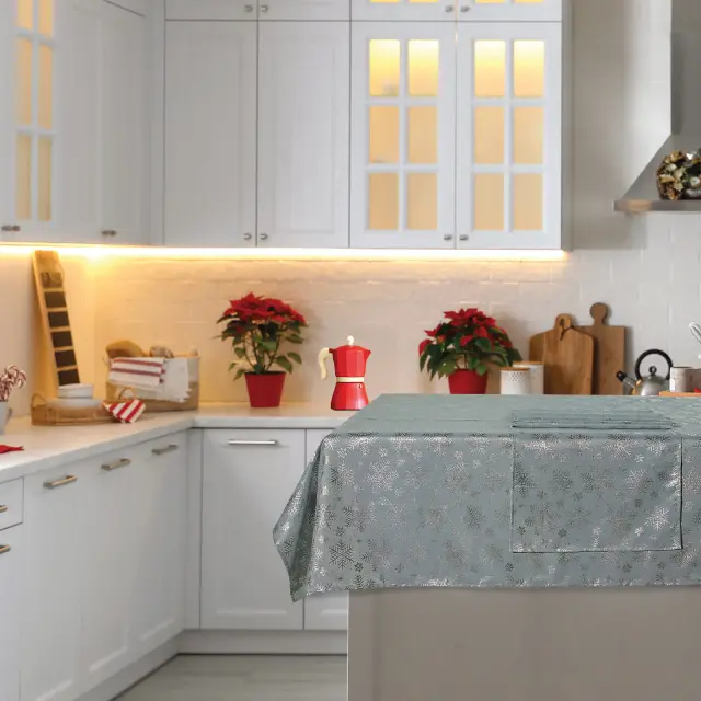 Τραπεζομάντηλο 140Χ220 Χριστουγεννιάτικο Das Home 0714 Γκρι 100% Πολυέστερ 2