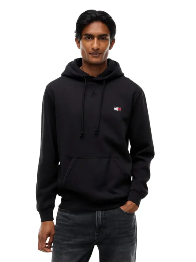 Tommy Hilfiger - Ανδρικό Φούτερ Badge Fleece Drawstring Regular Fit DM0DM23606-BDS Μαύρο 2