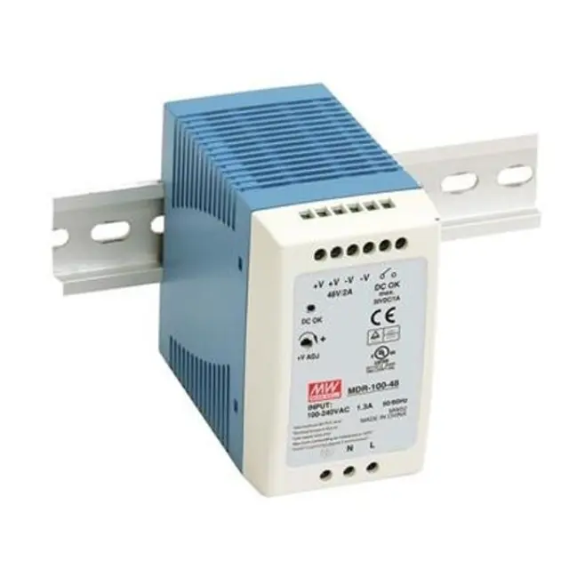 AC-DC Industrial DIN rail power supply; Output 12Vdc at 7.5A; plastic case 100W