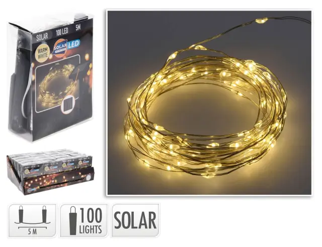 Ηλιακός Διακοσμητικός Φωτισμός 100LED - 5 Μέτρα - Θερμό Λευκό CZ6540010 2