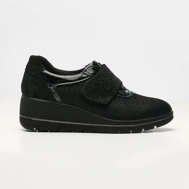 Imac Sneakers Γυναικείο Ύφασμα/Δέρμα Nubuck/Δέρμα Λουστρίνι Μαύρο IMA/655760 SINT.P/NERO