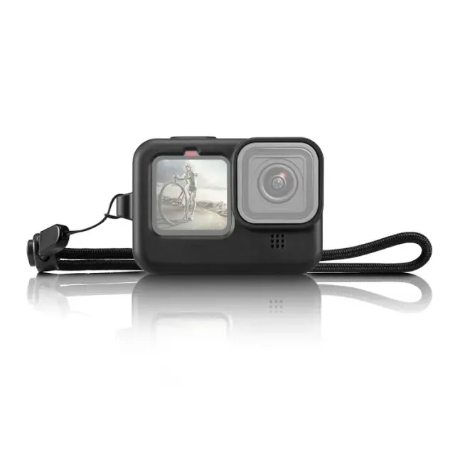 Puluz® Προστατευτική Θήκη Σιλικόνης για GoPro Hero 9/10/11/12 με Kάλυμμα Φακού & Λουράκι για το Χέρι