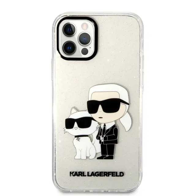 Karl Lagerfeld IML Glitter Karl and Choupette NFT Case for iPhone 12/12 Pro Transparent 2