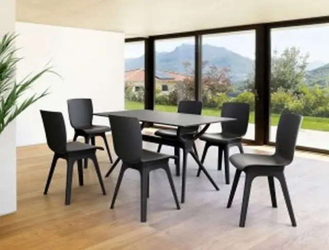 Τραπέζι AIR Μαύρο PP/HPL 140x80x74cm 3