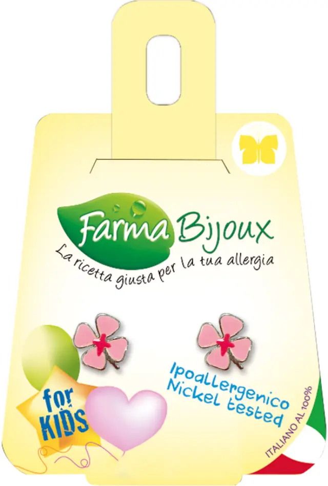 Farma Bijoux Υποαλλεργικά Σκουλαρίκια Παιδικό Ροζ Λουλουδάκι (BE A-553)
