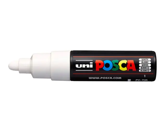 Μαρκαδόρος Σχεδίου Uni Posca PC-7M με πάχος μύτης 4.5-5.5mm - WhitePC-7M(E) - AΣΠPO