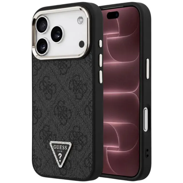 Θήκη PU & Eco-Leather Guess Apple iPhone 18 Pro Max/ 17 Pro Max MagSafe Hardcase Triangle Logo Μαύρο N71805