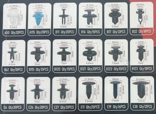 Σετ συνδετήρες αυτοκινήτου 18 τύπων - 299pcs - 180257 2