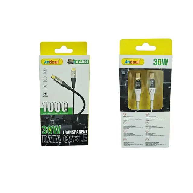 Andowl Διαφανές καλώδιο δεδομένων 30W Q-SJ991 - Transparent Data Cable 817567
