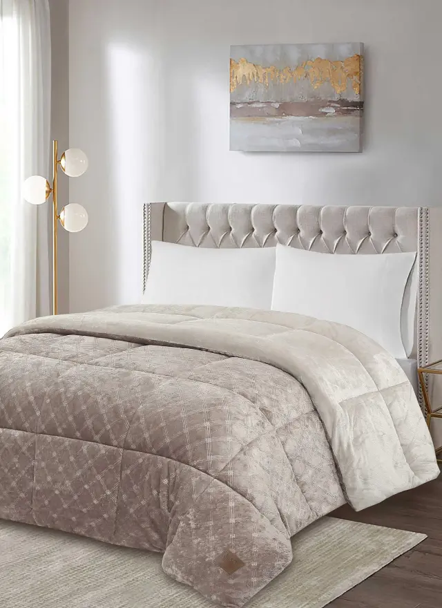 Κουβερτοπάπλωμα EMBOR BEIGE MADI μονό: 160 x 220 εκ.