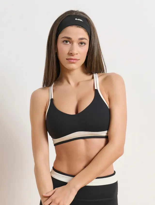 Bodytalk Sports Bra With Removable Cups Black/White 1251-902024 - S