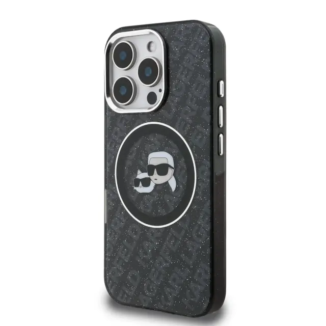 Karl Lagerfeld IML K&CH Heads Repeated Logo MagSafe Case for iPhone 16 Pro Max Black 2