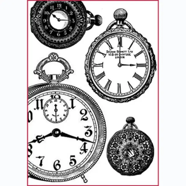 Ριζόχαρτο για decoupage - Black & White Clocks - A4