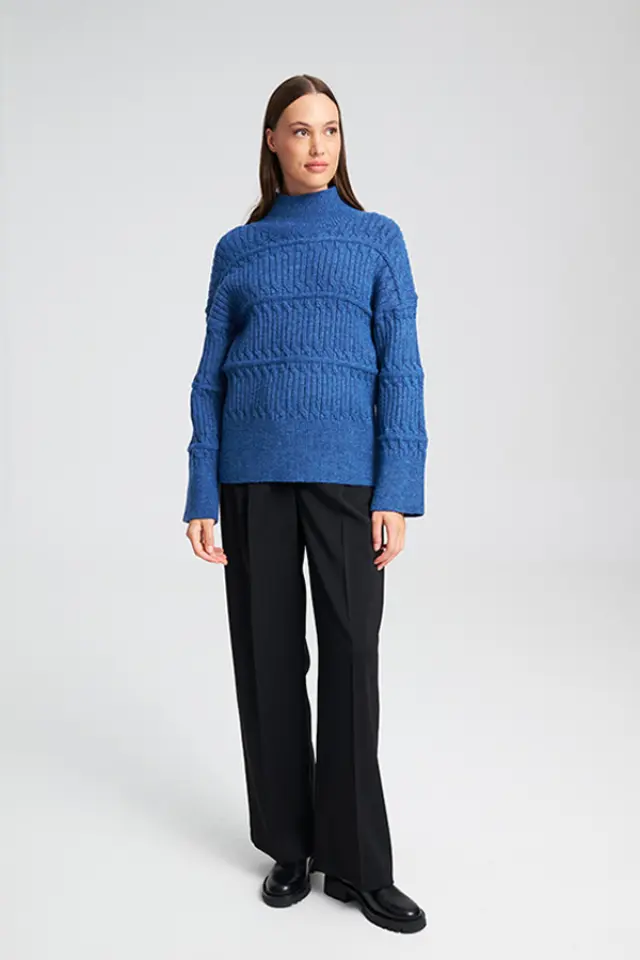 Ζεστό Πλεκτό με Πλέξη Cable OVADIA SWEATER - XS 2