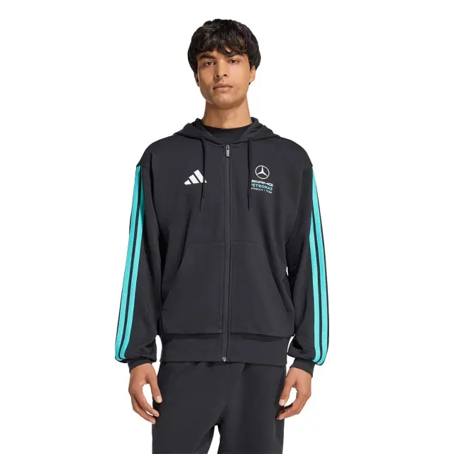 adidas Performance Men's Mercedes AMG Petronas F1 Team DNA Full-Zip Hoodie Μαύρο KE5910 (adidas Performance) - Medium