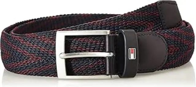 Tommy Hilfiger Ανδρική Μεσαίου Φάρδους Υφασμάτινη Ζώνη Πλεκτή Adan Stripe 3.5cm Πολύχρωμη 105cm