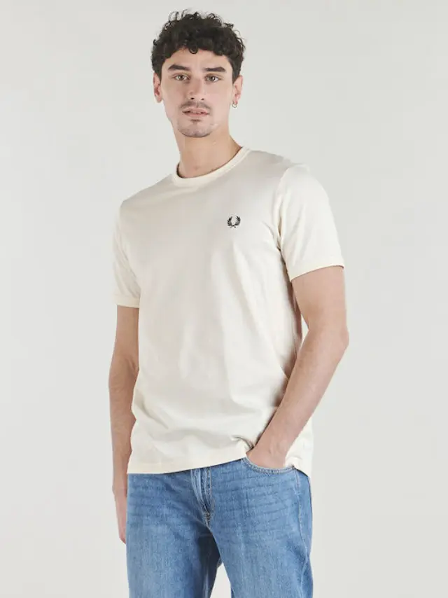 Fred Perry Ringer T-Shirt Ecru Ecru - XL 2